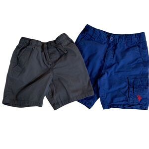 Lot Of Two Boys Size 4 /4T Shorts Gray Blue Cargo US Polo Assn. & Wonder Nation